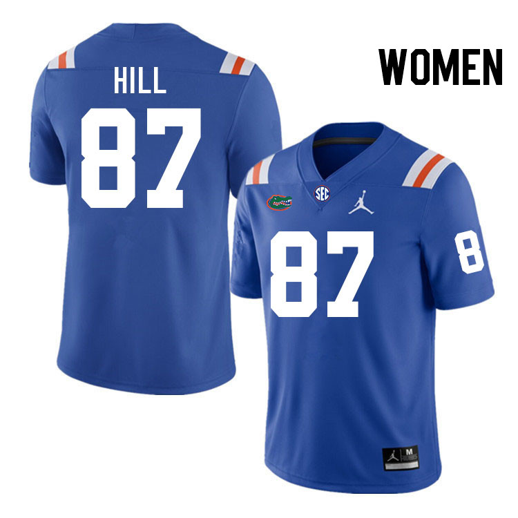 Women #87 Gavin Hill Florida Gators College Football Jerseys Stitched-Throwback